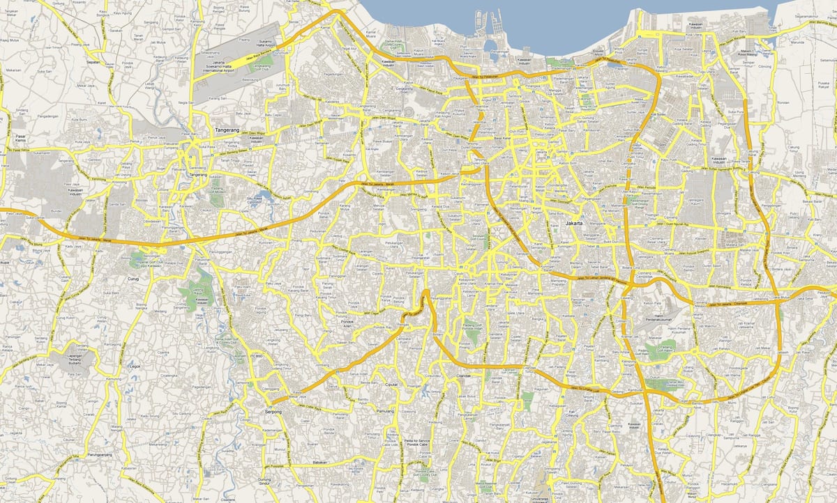 Karte von Jakarta Straße