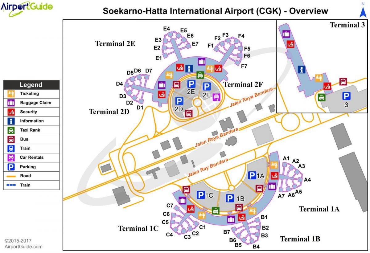 soekarno hatta Flughafen-terminal 2 Karte