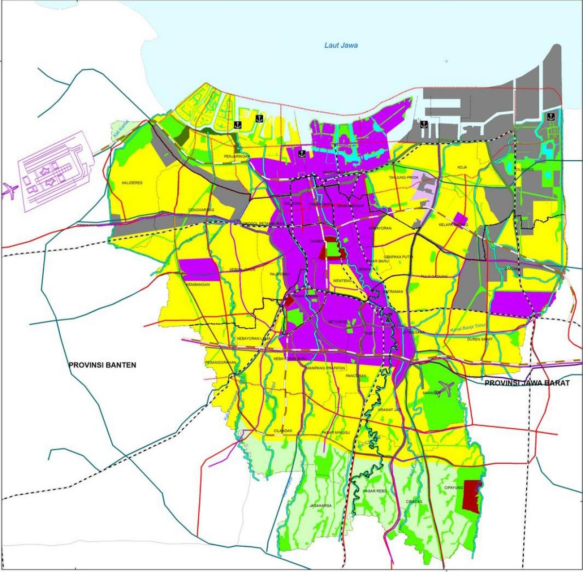 Karte von Jakarta cbd