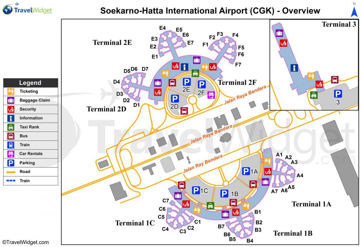soekarno hatta Flughafen-terminal-Karte