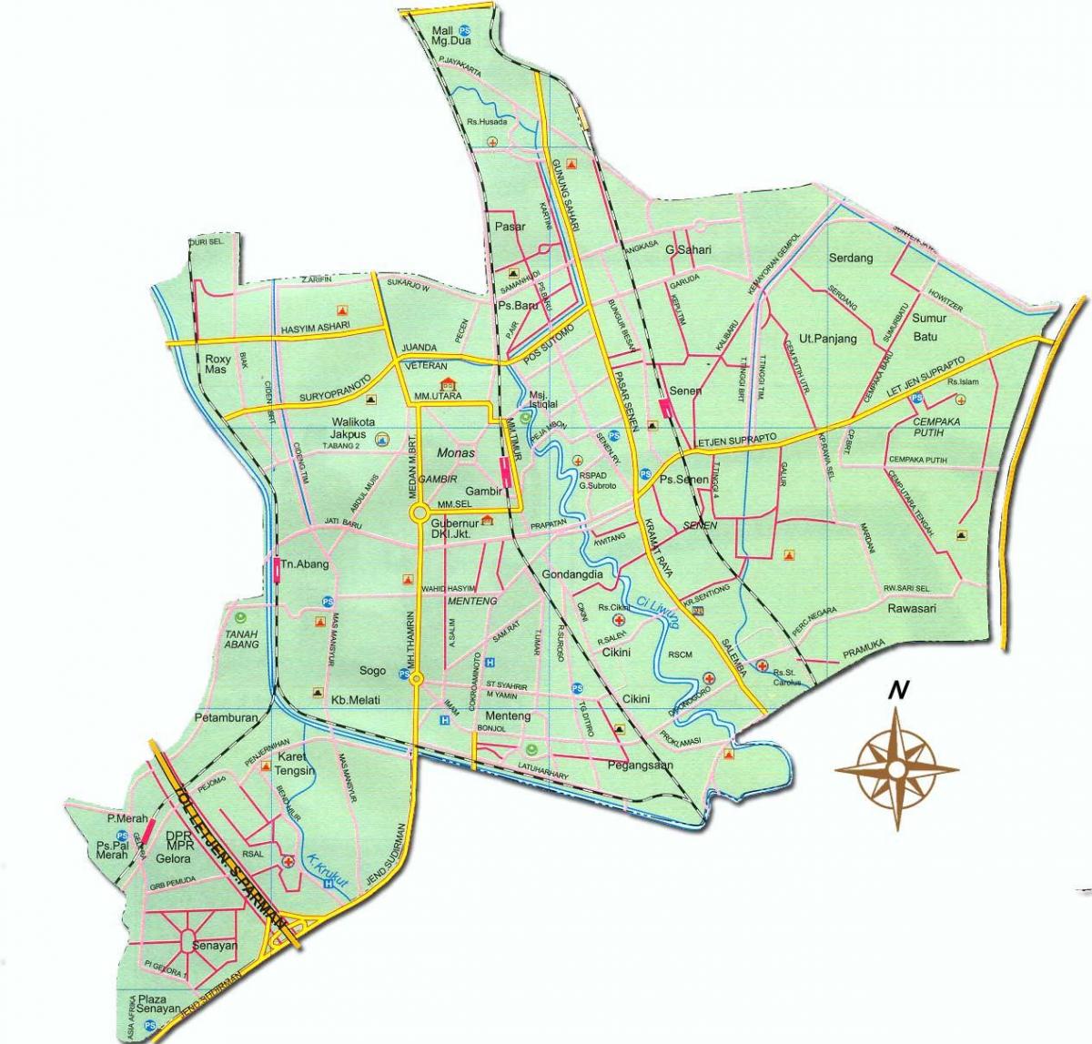 Karte von Jakarta pusat