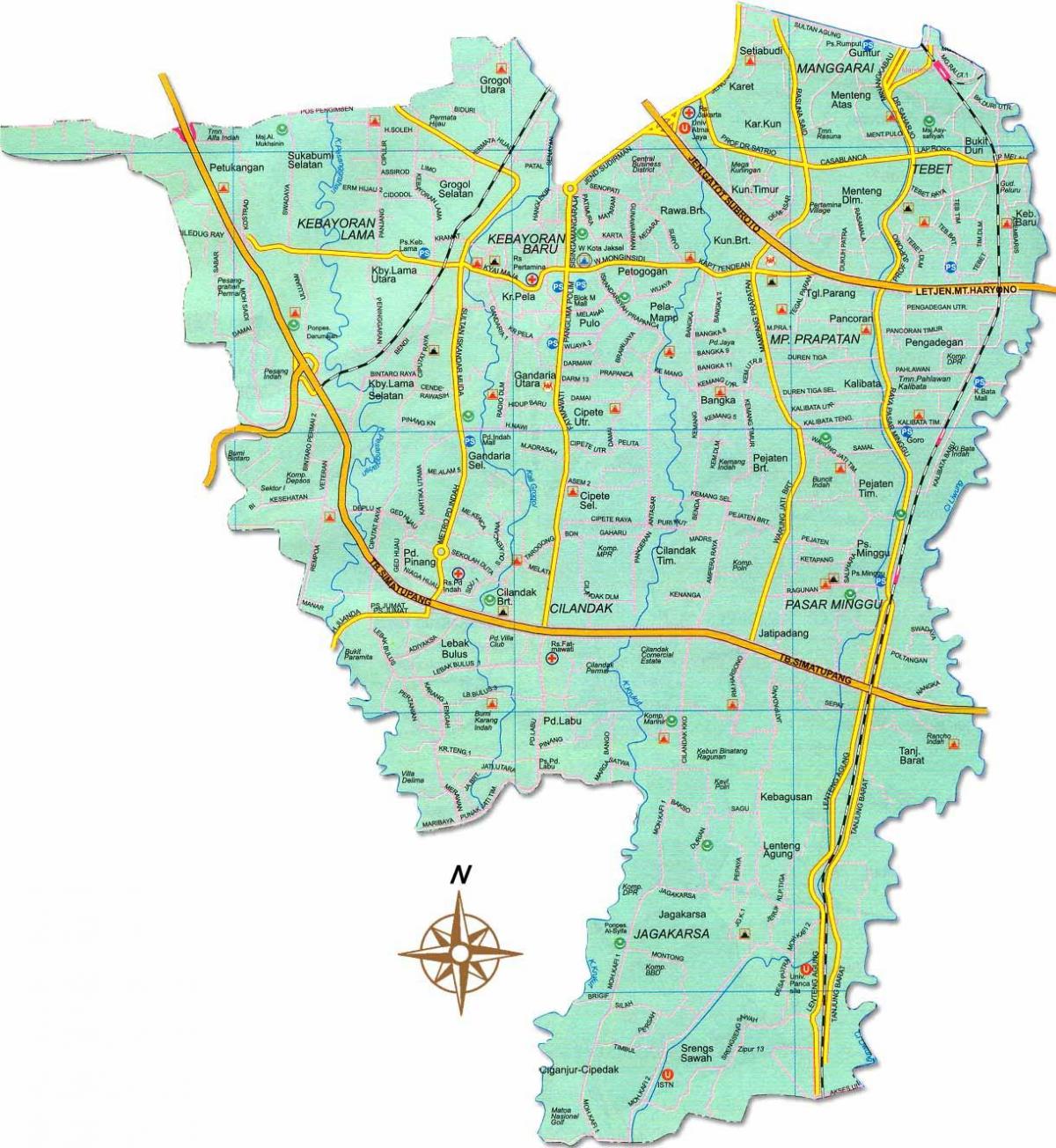 Karte von Jakarta