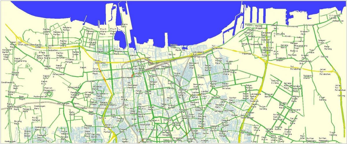Karte von Nord-Jakarta