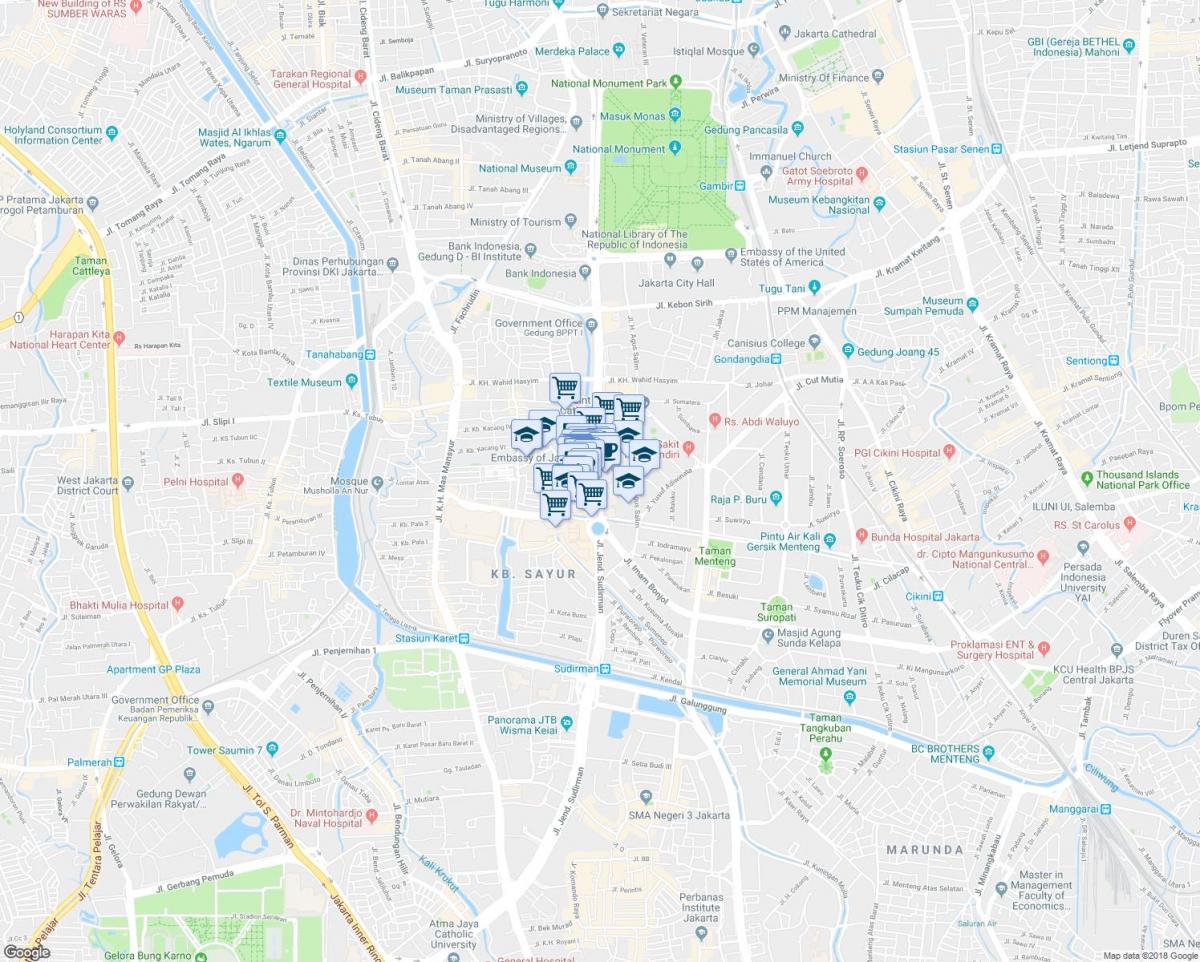 Karte von Jakarta thamrin
