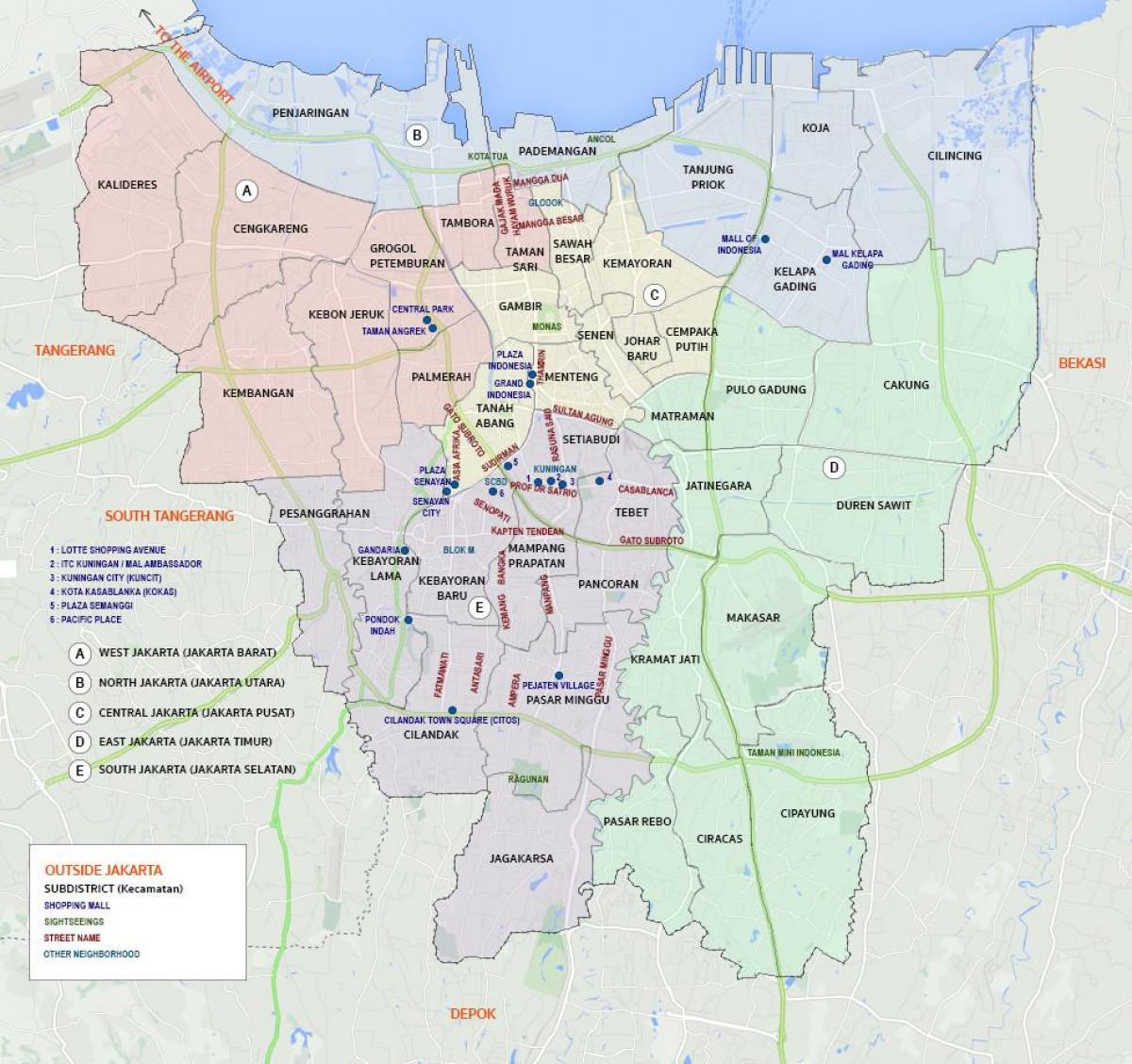 Karte von west-Jakarta