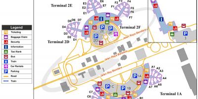 Den internationalen Flughafen Jakarta-Karte