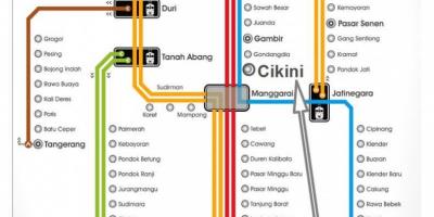 Karte von Jakarta mit Bahnhof