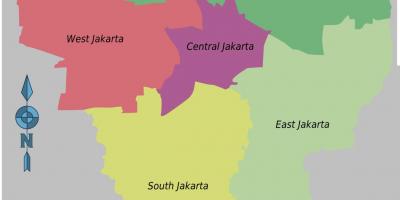 Karte der Bezirke von Jakarta